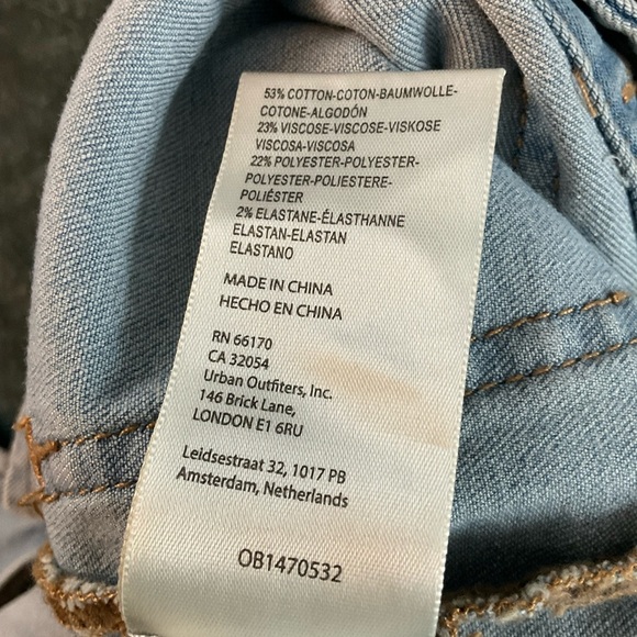Free People Hearts Beat Stretch Denim Jumpsuit Coverall Sunbath Blue Size S NWT - Picture 12 of 13